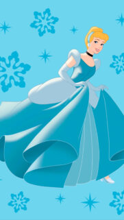 Cinderella in Her Iconic Blue Ball Gown Mobile Wallpaper