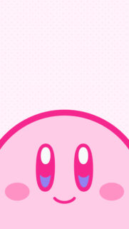 Cute Pink Kirby Minimalist Mobile Wallpaper