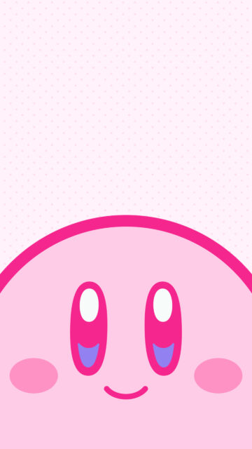 Cute Pink Kirby Minimalist Mobile Wallpaper