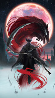 Bloodborne Hunter and Beast Mobile Wallpaper