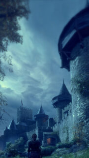 Amicia De Rune Approaches the Fortress Mobile Wallpaper