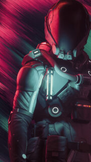 Futuristic Astronaut Cybernetic Suit Mobile Wallpaper