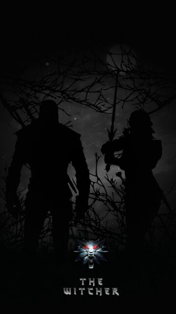 The Witcher Dark Silhouette Mobile Wallpaper