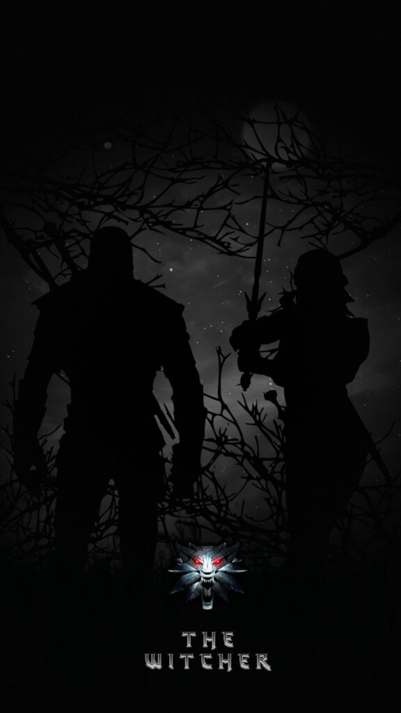 The Witcher Dark Silhouette Mobile Wallpaper
