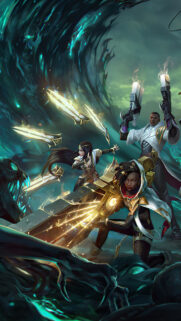 Sentinel Senna and Lucian Fight the Ruined King Mobile Wallpaper