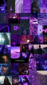 Euphoria Aesthetic Purple Collage Phone Wallpaper