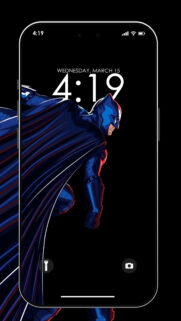 Minimalist Blue Superhero Cape Action Mobile Wallpaper