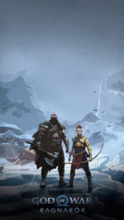Kratos and Atreus Snowy Landscape Mobile Wallpaper