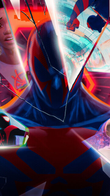 Spider-Man 2099 Miguel O'Hara Glass Shard Art Mobile Wallpaper