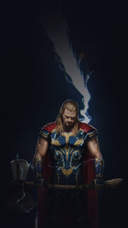 Thor God of Thunder Stormy Pose 4K Mobile Wallpaper