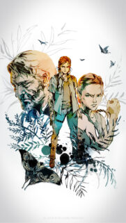 The Last of Us Ellie and Joel Artistic Illustration Mobile Wallpaper