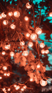Warm Glowing String Lights Mobile Wallpaper