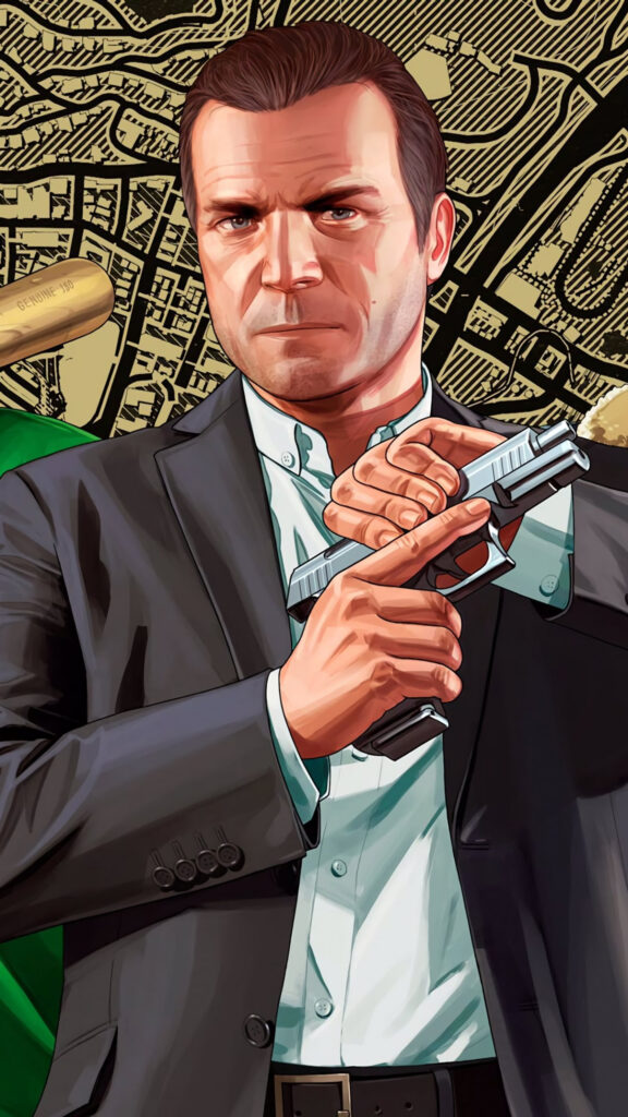 Michael De Santa Grand Theft Auto V Mobile Wallpaper