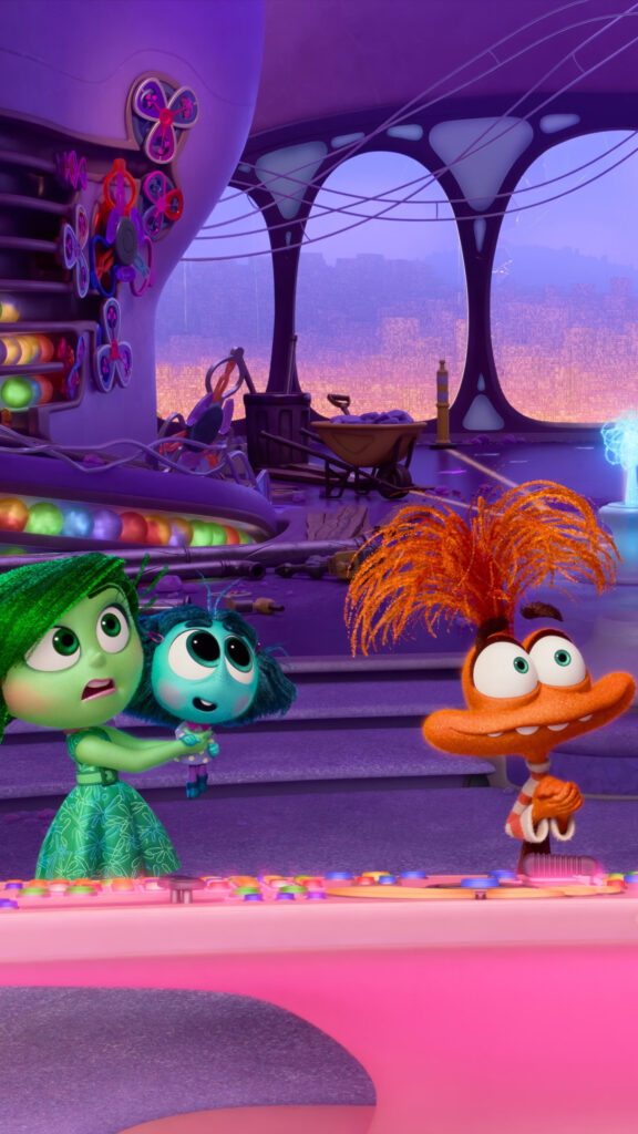 Disgust, Anxiety, and Envy Inside Out 2 Mobile Wallpaper