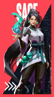 Sage Valorant Character Portrait Mobile Wallpaper