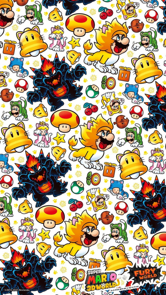 Super Mario 3D World + Bowser's Fury Seamless Mobile Wallpaper