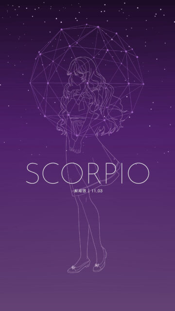Minimalist Scorpio Zodiac Sign Aesthetic Art Phone Wallpaper