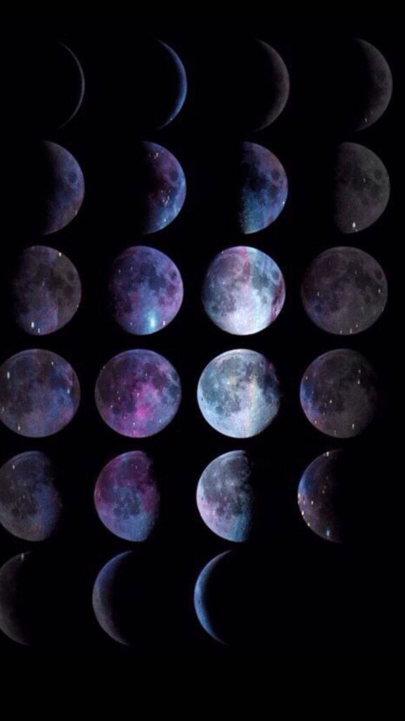 Mystical Lunar Cycle and Moon Phases Energy Spiritual Wallpaper