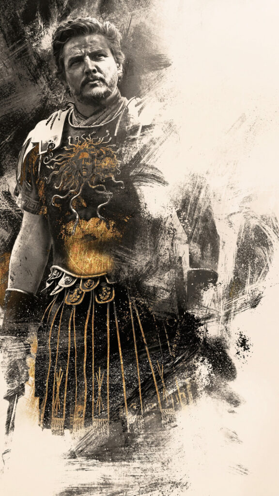 Gladiator Warrior Stylized Pedro Pascal 4K Mobile Wallpaper