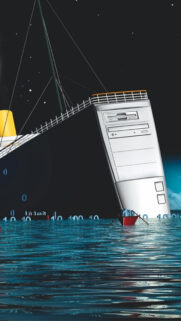 Surreal Digital Sinkage Computer Titanic Mobile Wallpaper