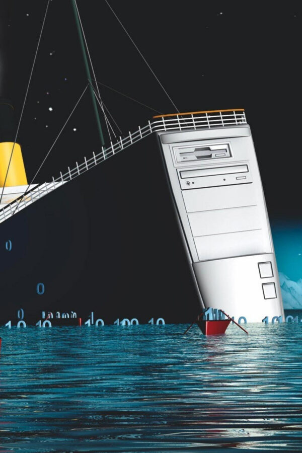 Surreal Digital Sinkage Computer Titanic Mobile Wallpaper