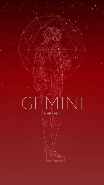 Gemini Zodiac Sign Aesthetic Air Element Minimalist Red Gemini Wallpaper