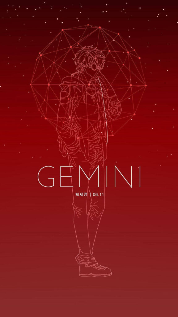 Gemini Zodiac Sign Aesthetic Air Element Minimalist Red Gemini Wallpaper