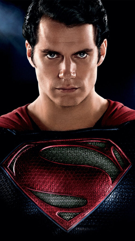 Superman Chest Logo Cinematic Portrait Mobile Wallpaper