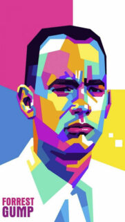 Tom Hanks as Forrest Gump Colorful Geometric Art Mobile Wallpaper