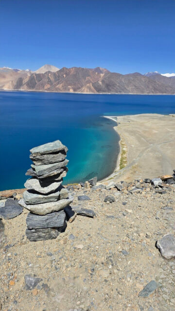 Stunning Pangong Lake Mountain Scenery Mobile Wallpaper