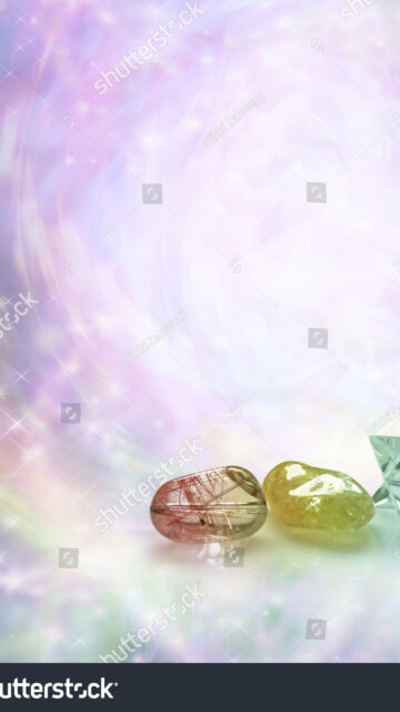 Healing Rutilated Quartz and Citrine Energy Spiritual Crystal Wallpaper
