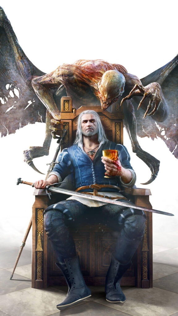 Geralt of Rivia The Witcher Throne Mobile Wallpaper
