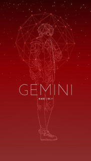 Gemini Zodiac Sign Minimalist Anime Style Aesthetic Phone Wallpaper