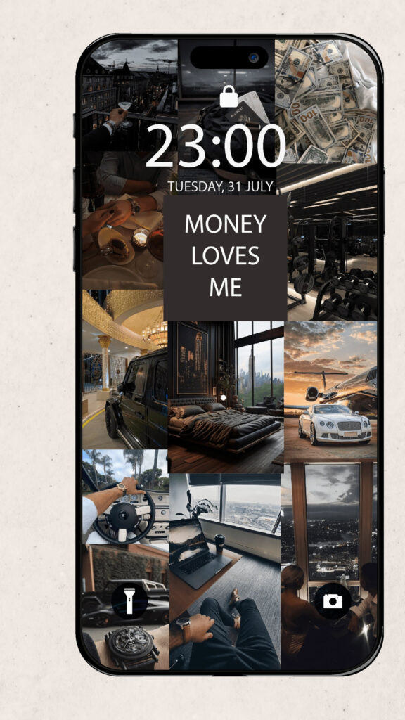 Luxury Lifestyle Manifestation Vision Board Aesthetic Phone Wallpaper