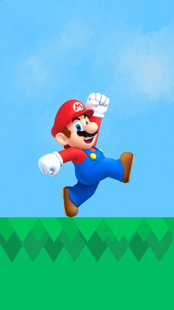 Super Mario Jumping Mobile Wallpaper