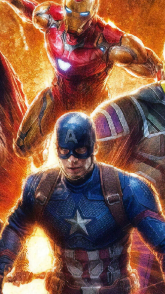Marvel Avengers Iron Man and Captain America Mobile Wallpaper