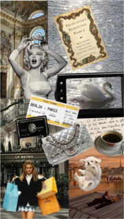 Parisian Luxury Manifestation Aesthetic Vision Board Wallpaper