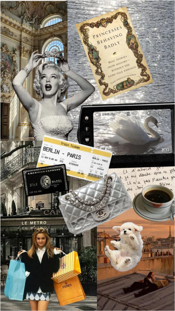 Parisian Luxury Manifestation Aesthetic Vision Board Wallpaper