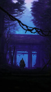 Sekiro Samurai Entering Shrine Gate Mobile Wallpaper