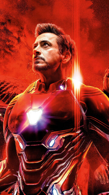 Robert Downey Jr. as Iron Man Mark 50 Tech Mobile Wallpaper