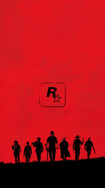 Red Dead Redemption 2 Silhouette Mobile Wallpaper