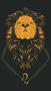 Majestic Leo Gold Zodiac Sign Aesthetic Phone Wallpaper