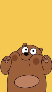 Grizzly Bear Cartoon Minimalist Mobile Wallpaper