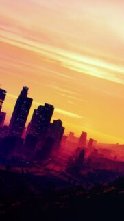 Los Santos Cityscape Sunset Mobile Wallpaper