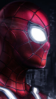 Red Spider-Man Cinematic Close-up Portrait Mobile Wallpaper
