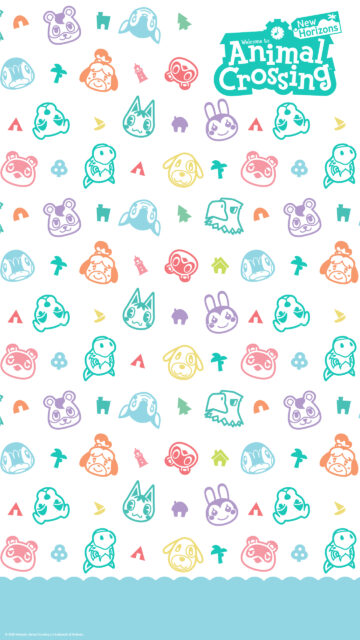Animal Crossing New Horizons Pastel Pattern Mobile Wallpaper