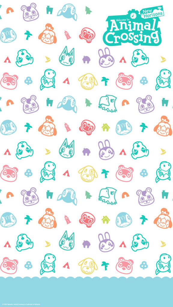 Animal Crossing New Horizons Pastel Pattern Mobile Wallpaper