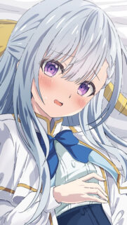 Anime Girl with Purple Eyes and Silver Hair Mobile Wallpaper