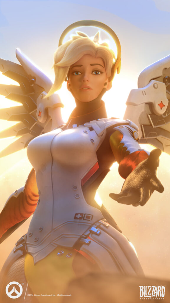 Mercy Overwatch Character Mobile Wallpaper