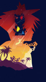 Kingdom Hearts Sora Silhouette Minimalist Mobile Wallpaper